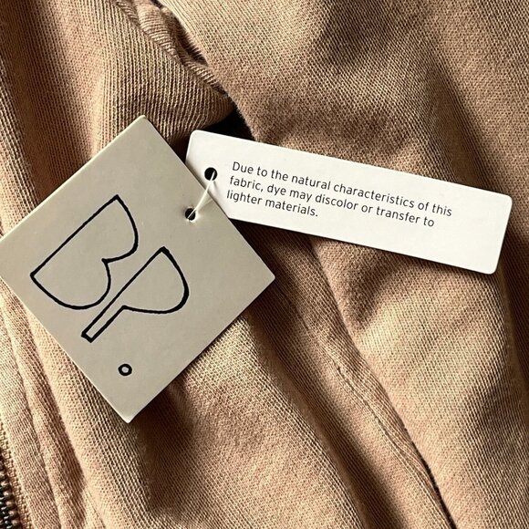 NWT BP Washed Cotton  Soft Moto Jacket Full Zip Coat Camel Tan Neutral Sz XS - Picture 7 of 14